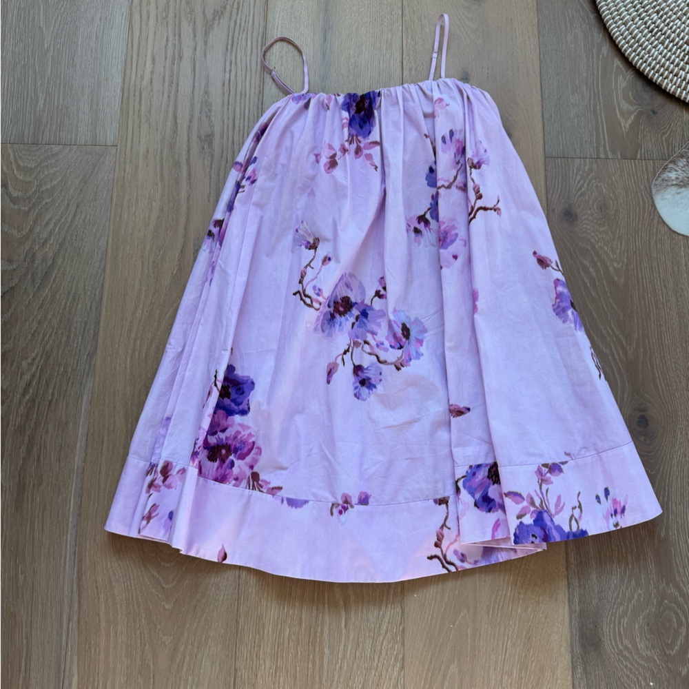 ZIMMERMANN Lightburst Puff Mini Dress in Purple Floral Print size 0 XS NWT